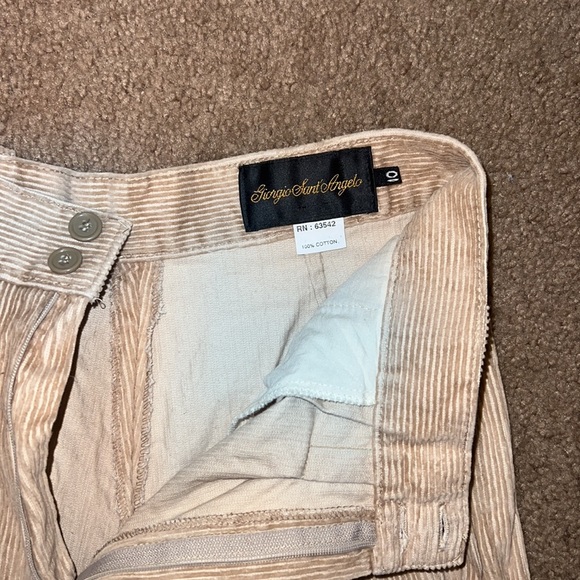 Vintage Giorgio San’t Angelo beige pleated corduroy womens straight leg pants - Picture 3 of 4